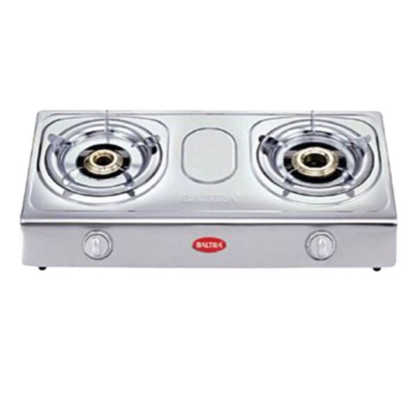 Baltra BGS 179 - Gas Stove Bliss 2 Burner Baltra Gas Stove | High-Efficiency Burns with Consistent Flame | Extra Wide Stainless Steel Body | 2 Burner Cooktop | Bliss BGS 179
