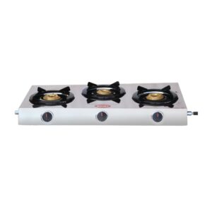 Baltra Gas Stove | Effortlessly Adjust the Flame for Precise Temperature Control | Mirror Finish Stainless Steel Body | 3 Burners Gas Stove | Blaze BGS 175