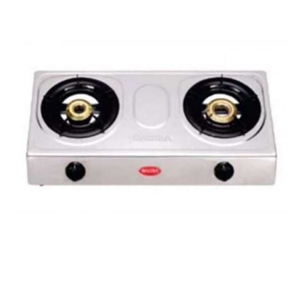 Baltra Gas Stove | Stainless Steel Body Cooktop | Coated High-Efficiency Cast Iron Burner | 2 Burner Cooktop | Silk BGS 129