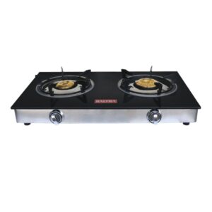 Baltra Gas Stove | Crystal and 8mm Toughened Glass Plate | Perfect Stove for Home | 2 Burner Glass Cooktop | Grand+ BGS 153